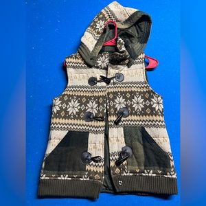 ☀️3/$15☀️ Sweater Project Green Plaid vest hoodie medium
